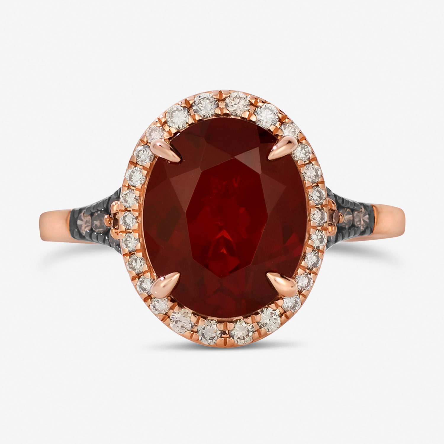 Le Vian Grand Sample Sale Le Vian Grand Sample Sale Limited Quantities! Womens 3/8 CT. T.W. Genuine Red Garnet 14K Gold Oval Halo Cocktail Ring