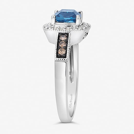 Le Vian® Ring featuring Sea Blue Aquamarine® Chocolate Diamonds® Nude Diamonds™ set in 14K Vanilla Gold®