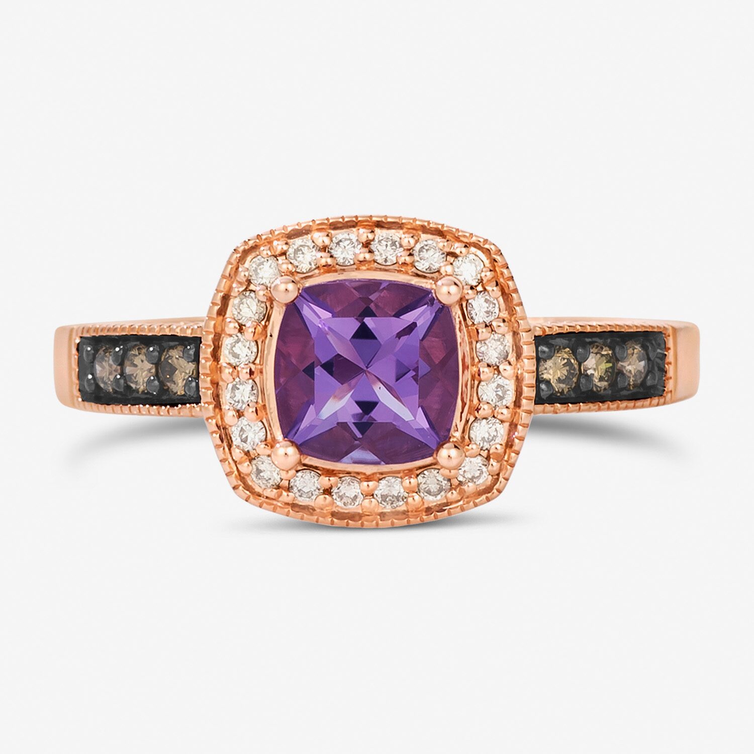 Le Vian® Ring featuring Sea Blue Aquamarine® Chocolate Diamonds® Nude Diamonds™ set 14K Vanilla Gold®