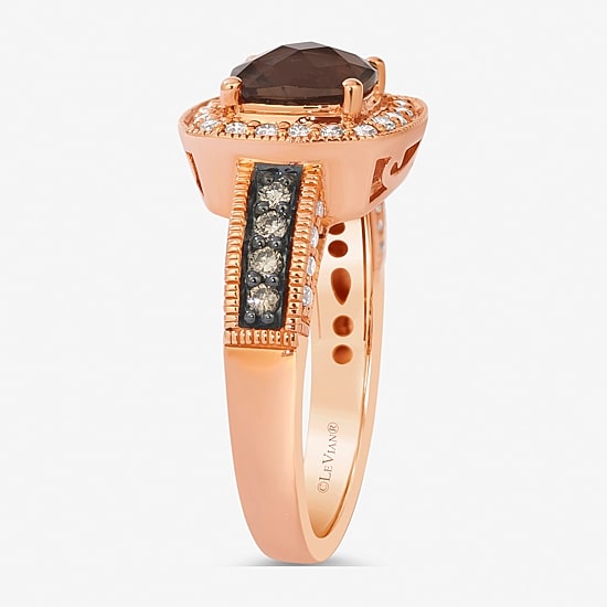 Le Vian® Ring featuring Sea Blue Aquamarine® Chocolate Diamonds® Nude Diamonds™ set in 14K Vanilla Gold®