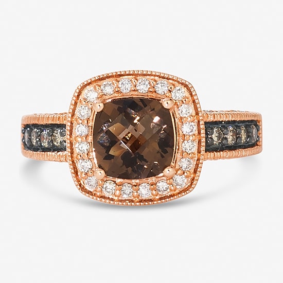 Le Vian® Ring featuring Sea Blue Aquamarine® Chocolate Diamonds® Nude Diamonds™ set in 14K Vanilla Gold®