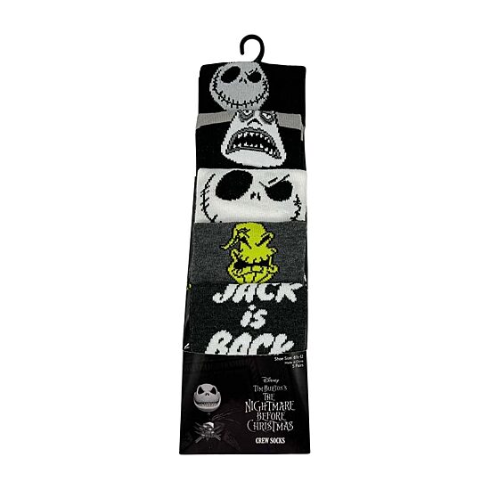 Mens 5 Pair Nightmare Before Christmas Crew Socks