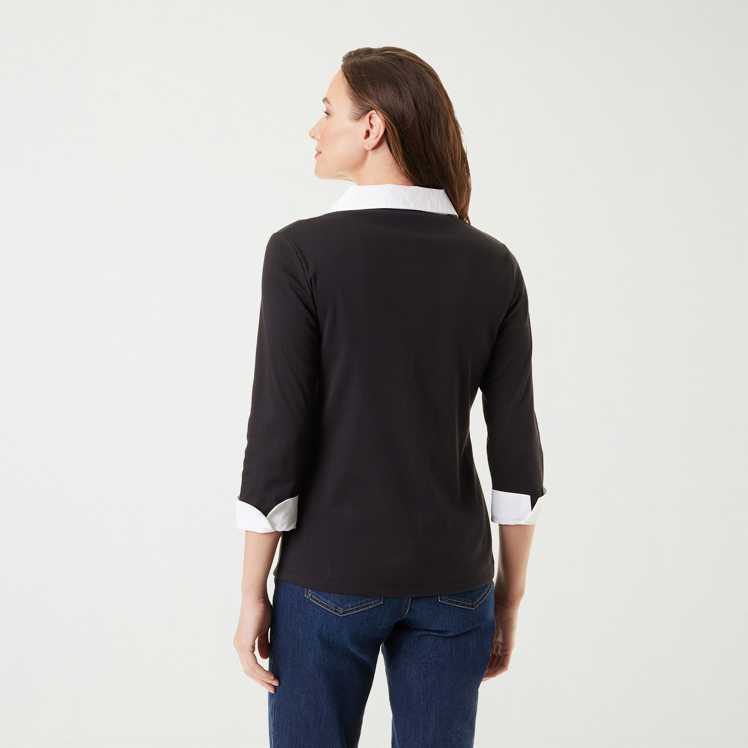 Gloria Vanderbilt Maxine Womens 3/4 Sleeve Layered Top
