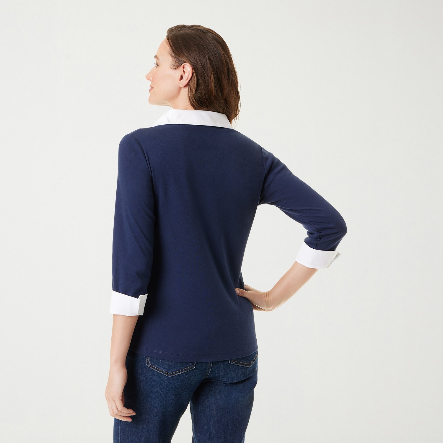 Gloria Vanderbilt Maxine Womens 3/4 Sleeve Layered Top