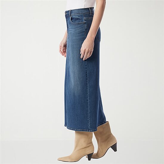 Gloria Vanderbilt Womens High Rise Long Denim Skirt