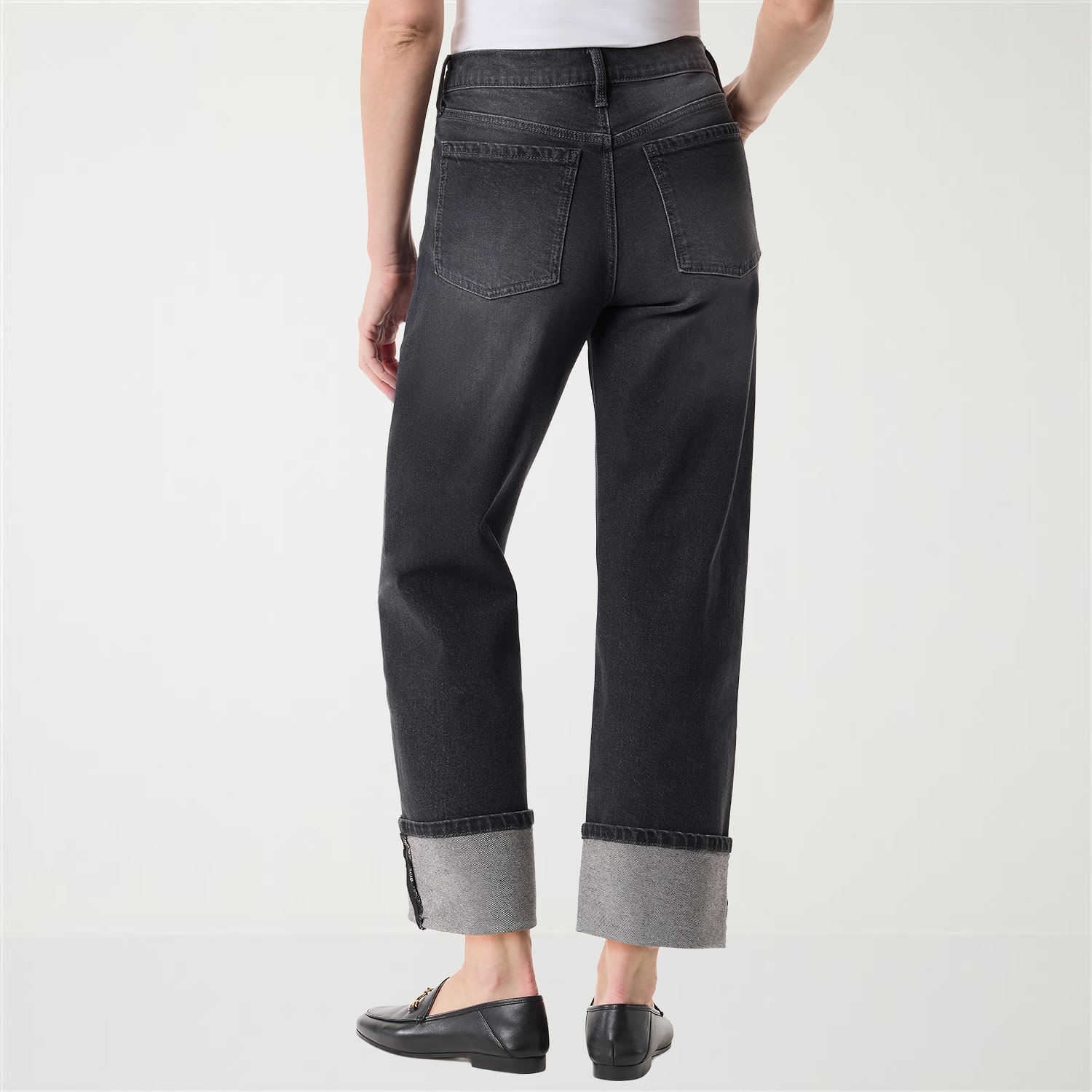 Gloria Vanderbilt Womens Mid Rise Wide Leg Jean