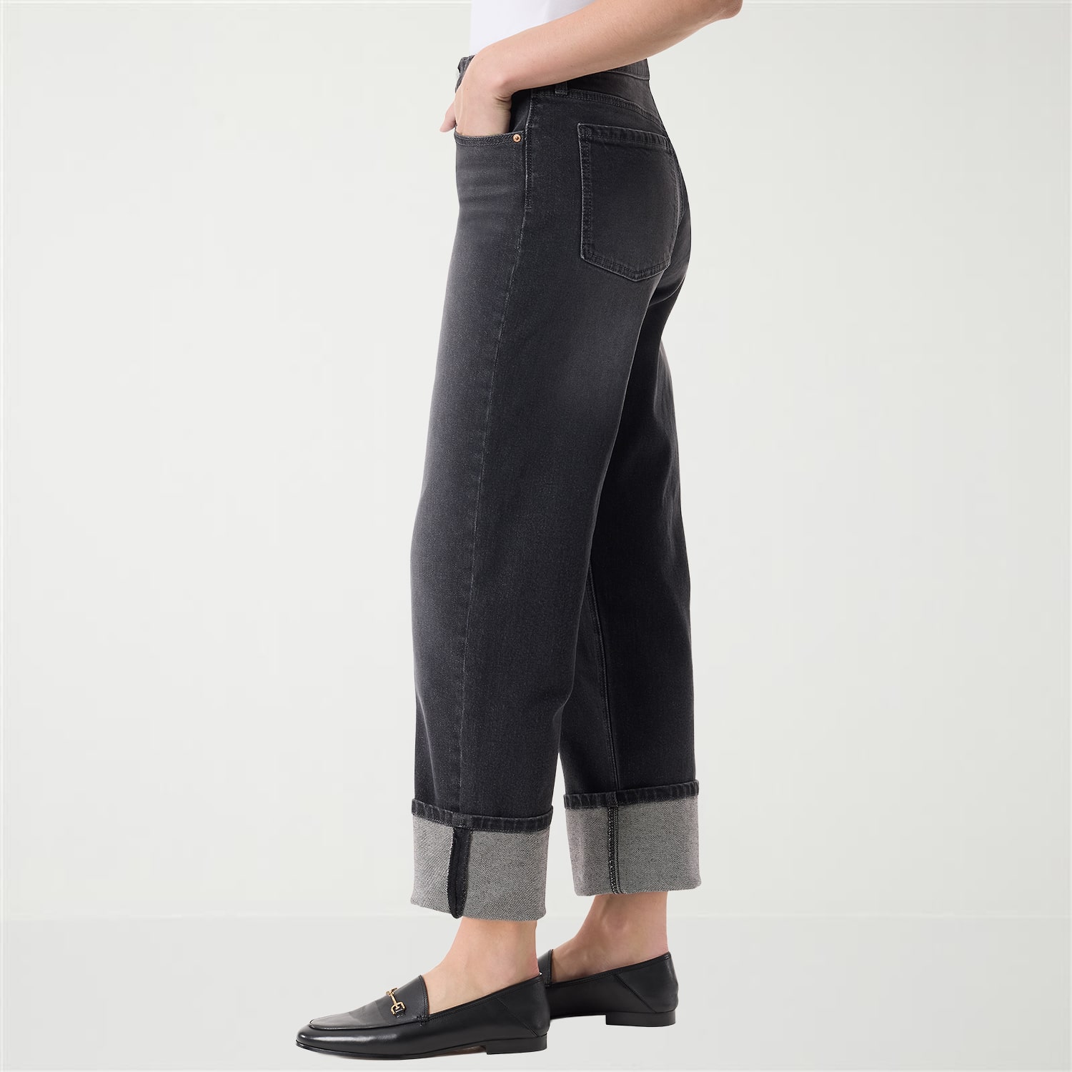 Gloria Vanderbilt Womens Mid Rise Wide Leg Jean