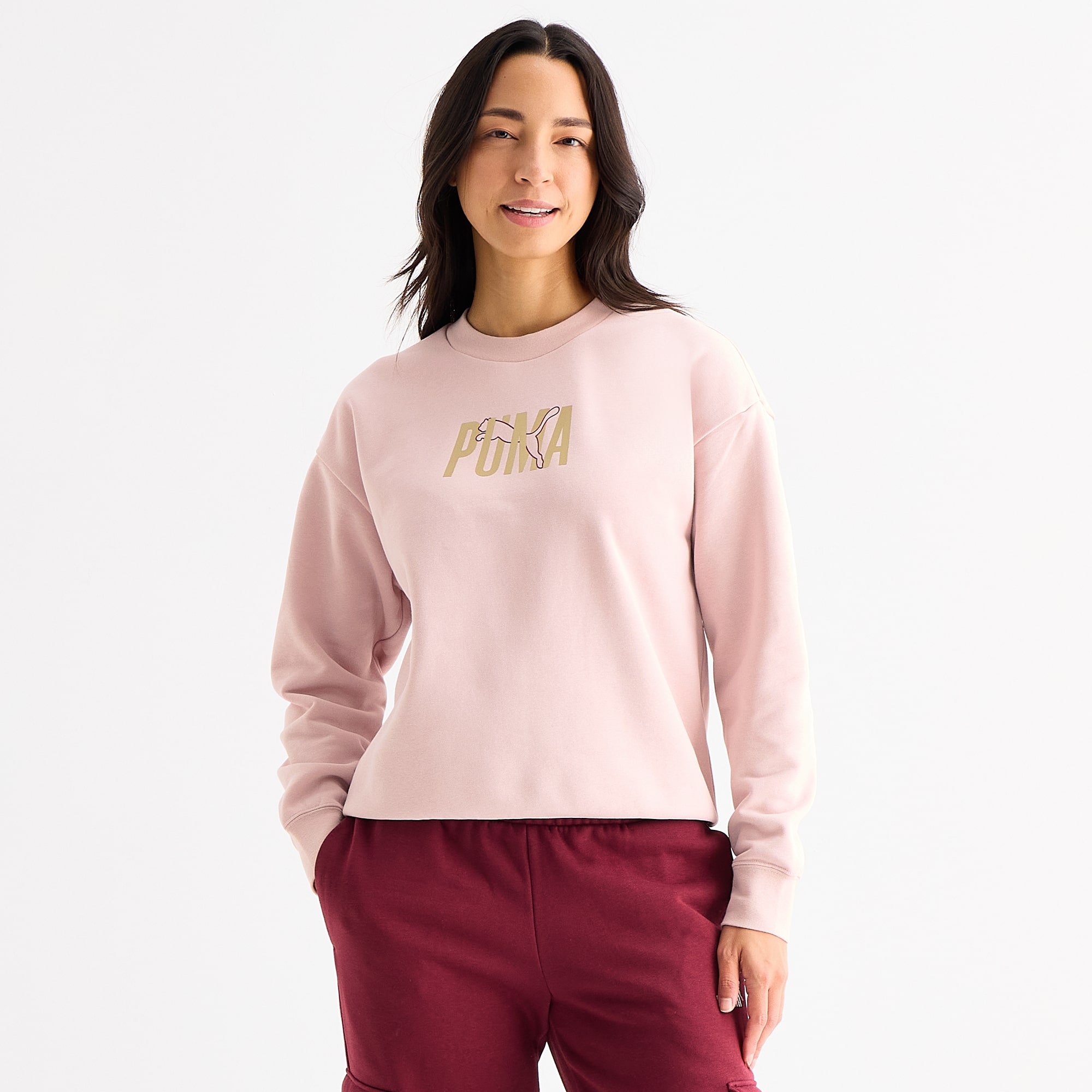 PUMA Womens Crew Neck Long Sleeve Sweatshirt