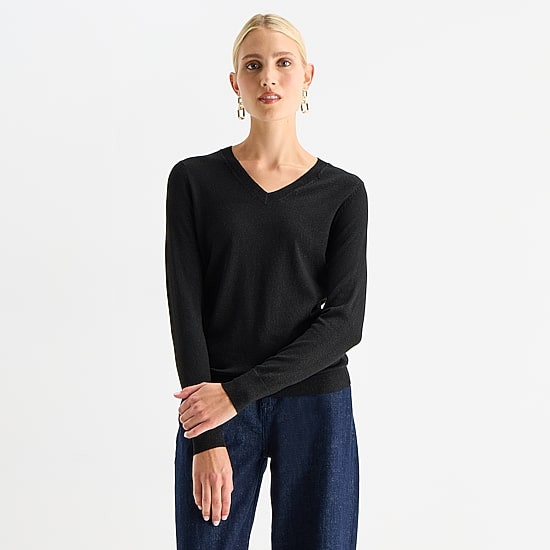 Worthington Womens V Neck Long Sleeve Pullover Sweater