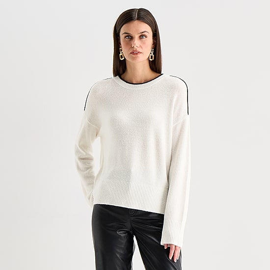 Worthington Womens Crew Neck Long Sleeve Pullover Sweater