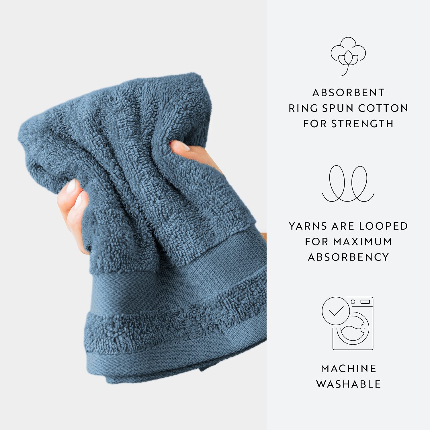 Essential 4-Piece 100% Cotton Ultra Soft Hand Towel Sets
