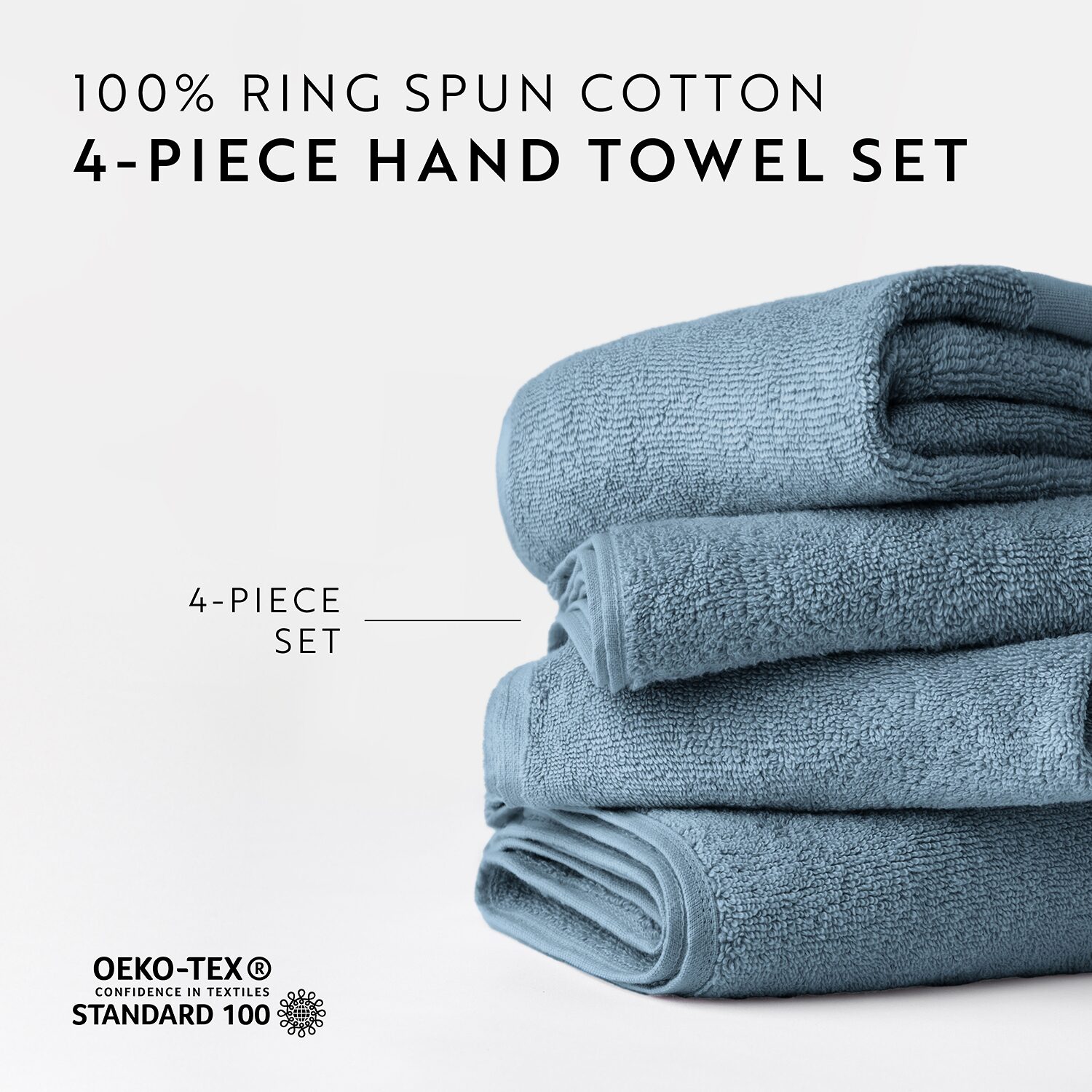Essential 4-Piece 100% Cotton Ultra Soft Hand Towel Sets