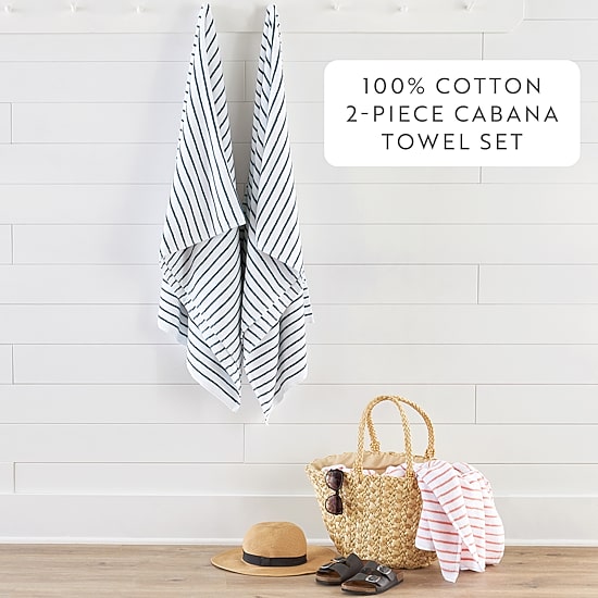Casual Comfort Cabana Stripe 2 Pack Beach Towel