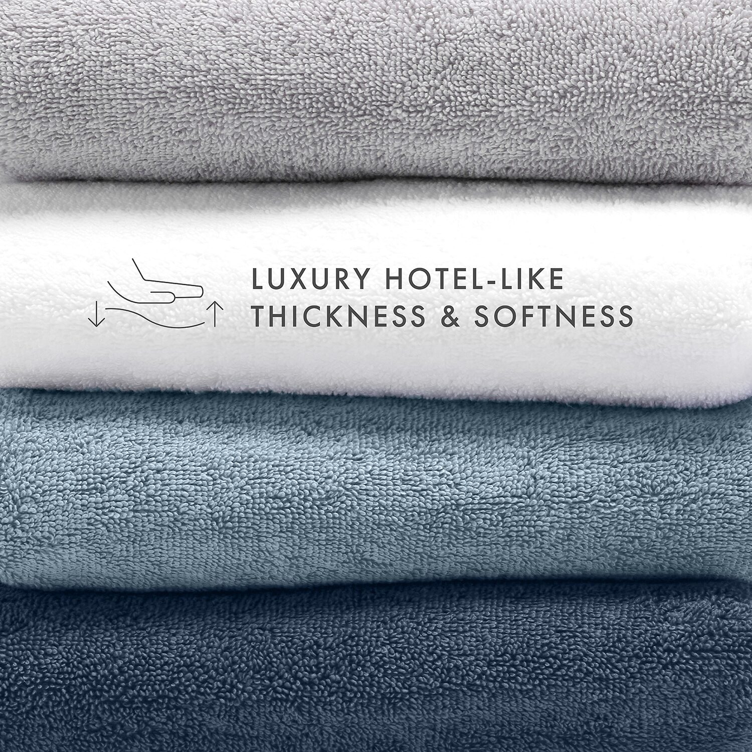 Essential 6-Piece 100% Cotton Ultra Soft Bath Towel Sets