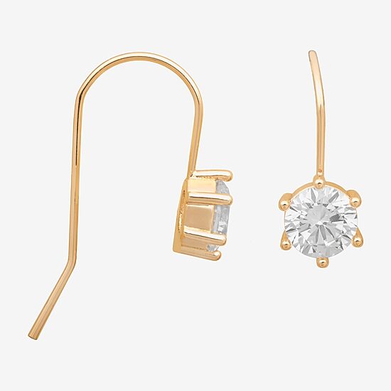 Bijoux Bar Delicates Gold Tone Womens Glass Round Drop Earrings