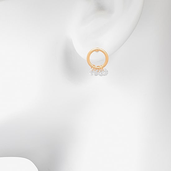 Bijoux Bar Delicates Gold Tone Womens Cubic Zirconia Round Drop Earrings