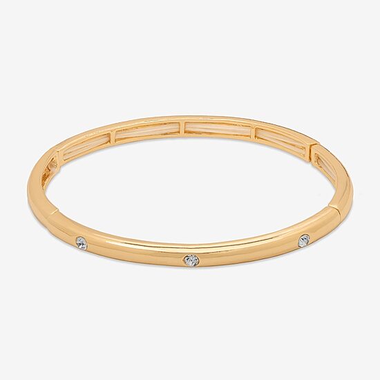 Bijoux Bar Delicates Gold Tone Womens Glass Round Stretch Bracelet