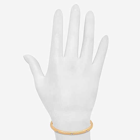 Bijoux Bar Delicates Gold Tone Womens Glass Round Stretch Bracelet