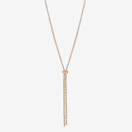 Bijoux Bar Delicates Gold Tone Womens Glass 24 Inch Y Necklace