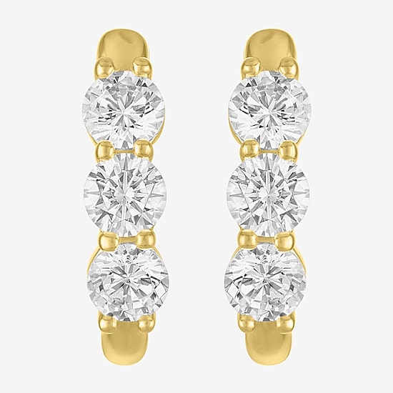 (G-H/Si2-I1) Womens 2 CT. T.W. Lab Grown White Diamond 10K Gold Hoop Earrings