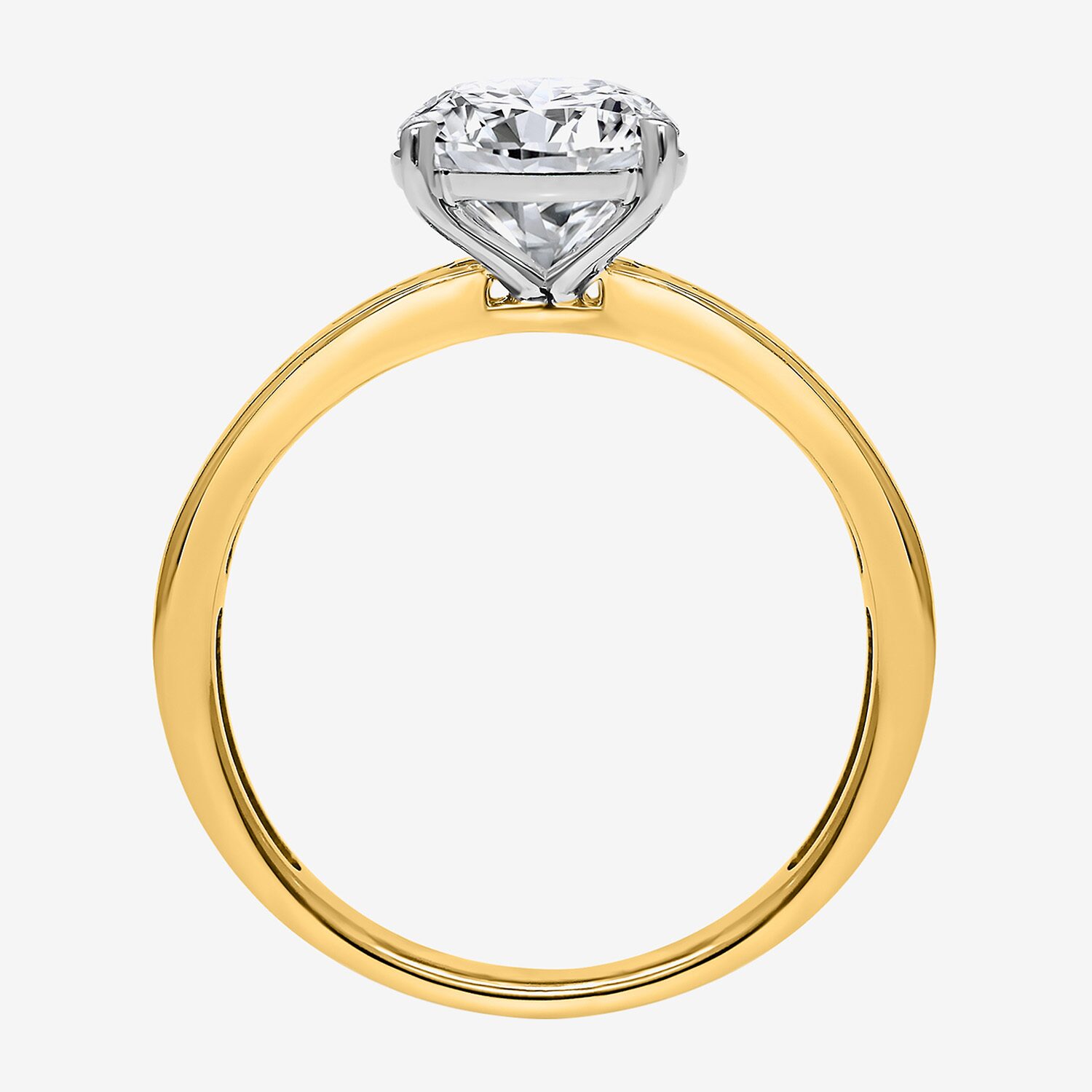 (I / Si2) Womens 2 1/4 CT. T.W. Lab Grown White Diamond 10K Gold Round Side Stone Engagement Ring