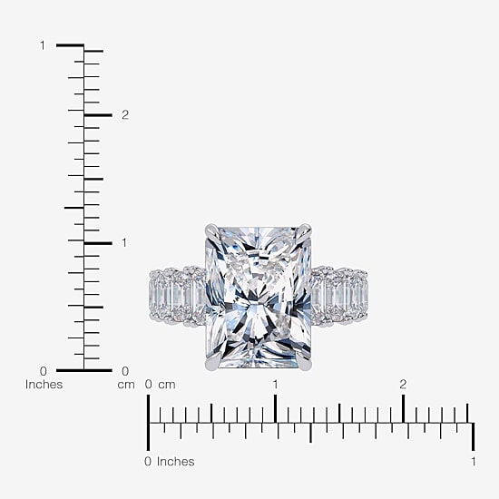 Signature By Modern Bride (G, Vs2-Si1) Womens 8 1/4 Ct. T.W. Lab Grown White Diamond 14K Gold Rectangular Side Stone Engagement Ring