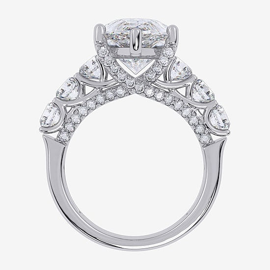 Signature By Modern Bride (G, Vs2-Si1) Womens 7 1/2 Ct. T.W. Lab Grown White Diamond 14K Gold Pear Side Stone Engagement Ring