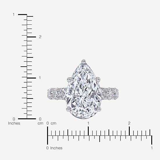 Signature By Modern Bride (G, Vs2-Si1) Womens 7 1/2 Ct. T.W. Lab Grown White Diamond 14K Gold Pear Side Stone Engagement Ring