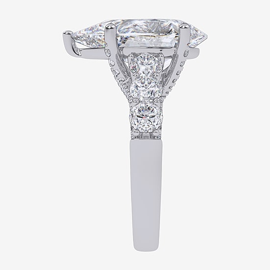 Signature By Modern Bride (G, Vs2-Si1) Womens 7 1/2 Ct. T.W. Lab Grown White Diamond 14K Gold Pear Side Stone Engagement Ring