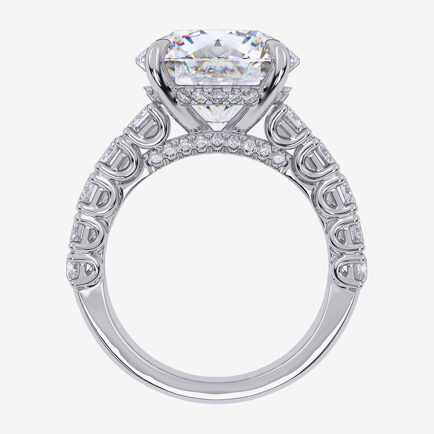 Signature By Modern Bride (G, Vs2-Si1) Womens 8 1/4 Ct. T.W. Lab Grown White Diamond 14K Gold Round Side Stone Engagement Ring
