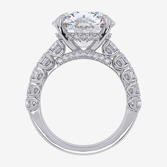 Signature By Modern Bride (G, Vs2-Si1) Womens 8 1/4 Ct. T.W. Lab Grown White Diamond 14K Gold Round Side Stone Engagement Ring