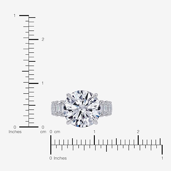 Signature By Modern Bride (G, Vs2-Si1) Womens 8 1/4 Ct. T.W. Lab Grown White Diamond 14K Gold Round Side Stone Engagement Ring