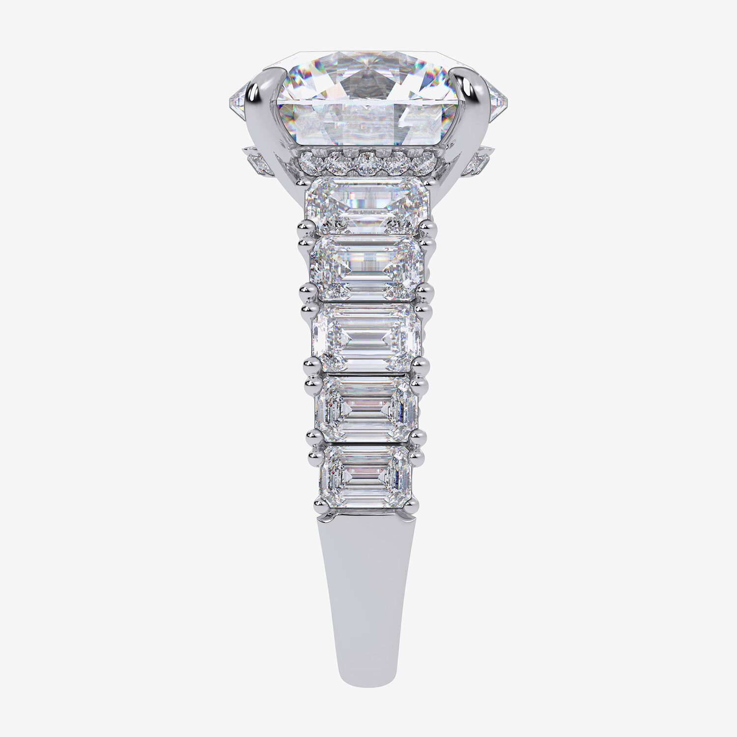 Signature By Modern Bride (G, Vs2-Si1) Womens 8 1/4 Ct. T.W. Lab Grown White Diamond 14K Gold Round Side Stone Engagement Ring