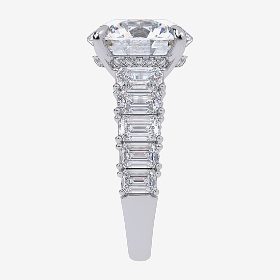 Signature By Modern Bride (G, Vs2-Si1) Womens 8 1/4 Ct. T.W. Lab Grown White Diamond 14K Gold Round Side Stone Engagement Ring