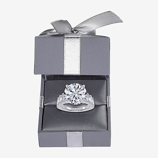 Signature By Modern Bride (G, Vs2-Si1) Womens 8 1/4 Ct. T.W. Lab Grown White Diamond 14K Gold Round Side Stone Engagement Ring