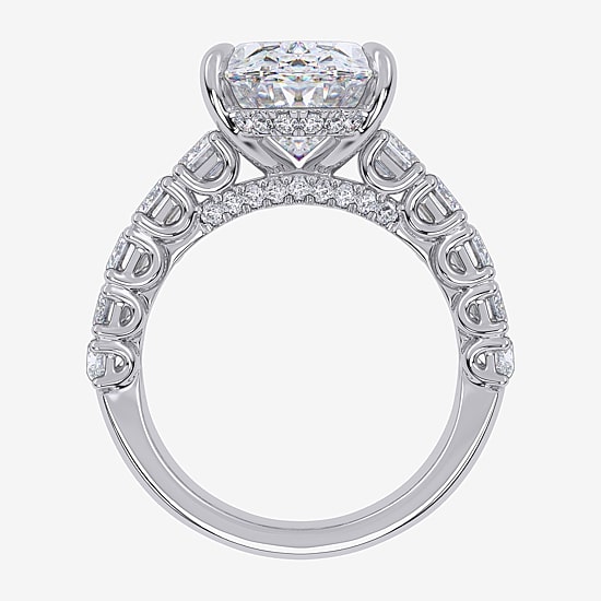 Signature By Modern Bride (G/Vs2-Si1) Womens 8 1/4 Ct. T.W. Lab Grown White Diamond 14K Gold Oval Side Stone Engagement Ring
