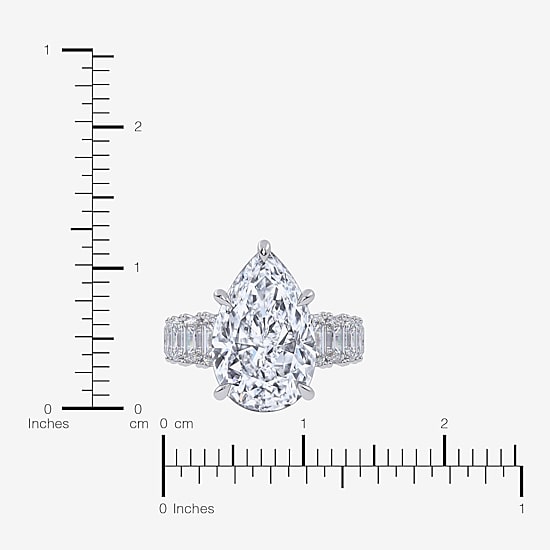 Signature By Modern Bride (G, Vs2-Si1) Womens 8 1/4 Ct. T.W. Lab Grown White Diamond 14K Gold Pear Side Stone Engagement Ring