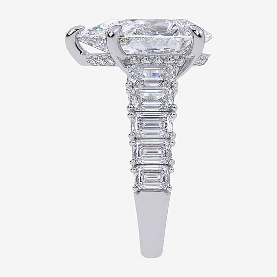 Signature By Modern Bride (G, Vs2-Si1) Womens 8 1/4 Ct. T.W. Lab Grown White Diamond 14K Gold Pear Side Stone Engagement Ring