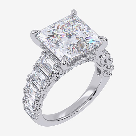 Signature By Modern Bride (G, Vs2-Si1) Womens 8 1/4 Ct. T.W. Lab Grown White Diamond 14K Gold Side Stone Engagement Ring