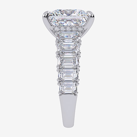 Signature By Modern Bride (G, Vs2-Si1) Womens 8 1/4 Ct. T.W. Lab Grown White Diamond 14K Gold Side Stone Engagement Ring