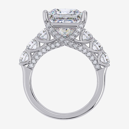 Signature By Modern Bride (G, Vs2-Si1) Womens 7 1/2 Ct. T.W. Lab Grown White Diamond 14K Gold Side Stone Engagement Ring