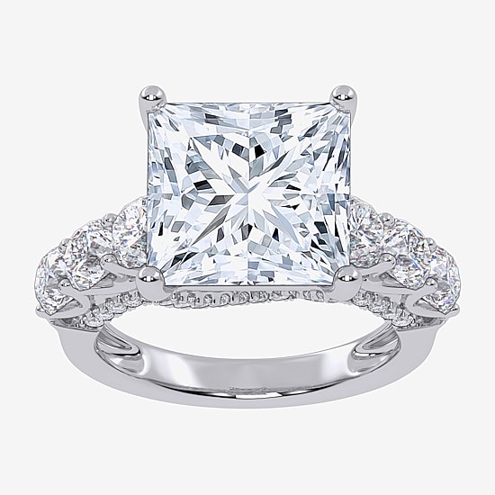 Signature By Modern Bride (G, Vs2-Si1) Womens 7 1/2 Ct. T.W. Lab Grown White Diamond 14K Gold Side Stone Engagement Ring