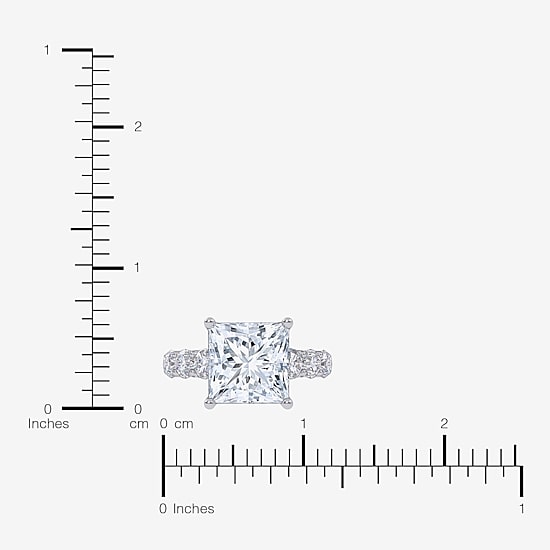 Signature By Modern Bride (G, Vs2-Si1) Womens 7 1/2 Ct. T.W. Lab Grown White Diamond 14K Gold Side Stone Engagement Ring