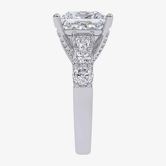 Signature By Modern Bride (G, Vs2-Si1) Womens 7 1/2 Ct. T.W. Lab Grown White Diamond 14K Gold Side Stone Engagement Ring