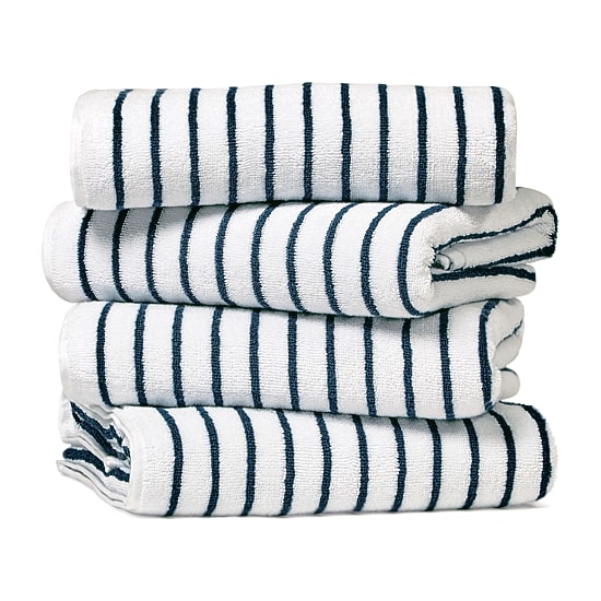Casual Comfort 4-Pack Cabana Stripe Beach Pool Towels - 100% Absorbent Cotton, 35 X 65