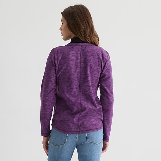 St. John's Bay Womens V Neck Polar Fleece Long Sleeve Sweatshirt