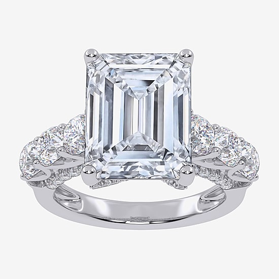 Signature By Modern Bride (G, Vs2-Si1) Womens 7 1/2 Ct. T.W. Lab Grown White Diamond 14K Gold Side Stone Engagement Ring