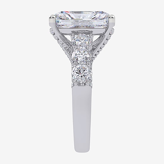 Signature By Modern Bride (G, Vs2-Si1) Womens 7 1/2 Ct. T.W. Lab Grown White Diamond 14K Gold Side Stone Engagement Ring