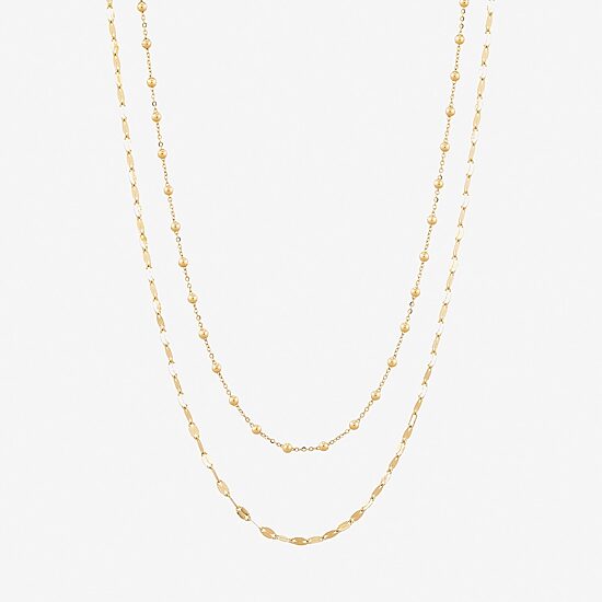 Gold Addiction Womens 10K Gold 18 Inch Chain Necklace