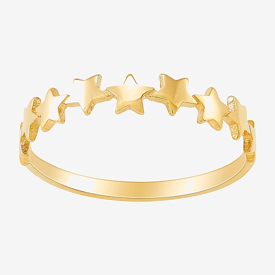 Gold Addiction Womens 3.5MM 10K Gold Star Band